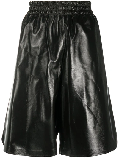 Bottega Veneta Patent Leather Bermuda Shorts In Black