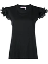 SEE BY CHLOÉ RUFFLE-TRIM FITTED T-SHIRT