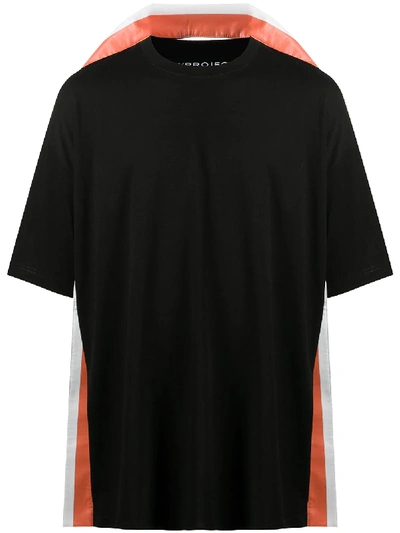 Y/project T-shirt With Two-tone Bands In Black,orange,white