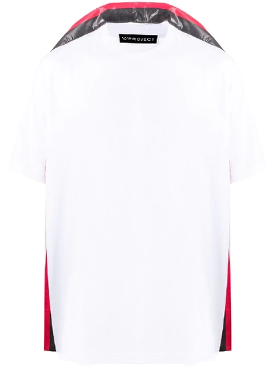 Y/project Y Project T-shirt With Two-tone Bands In White,red,black