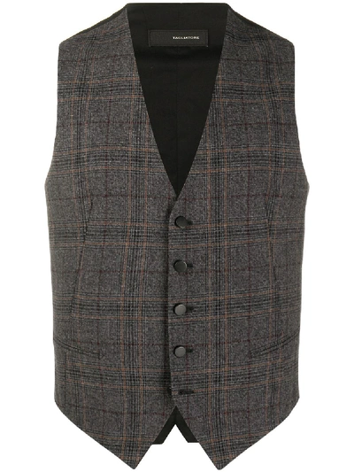 Tagliatore Checked Waistcoat In Grey