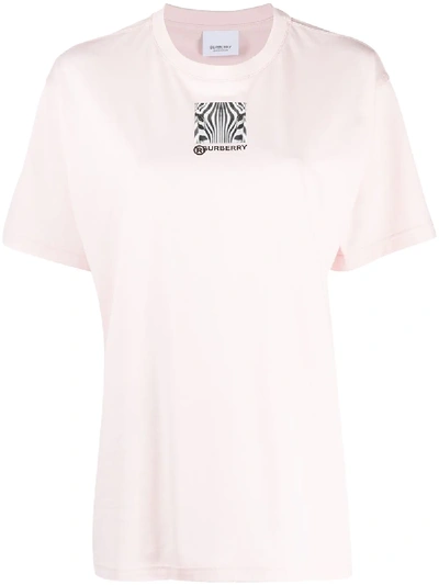 Burberry Montage Print Oversized T-shirt In Pink