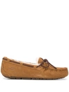 Ugg Dakota Faux Shearling-lined Suede Slippers In Marrone