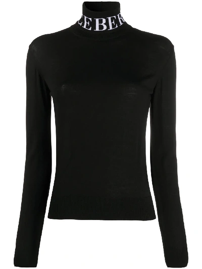 Iceberg Logo Intarsia Virgin Wool Jumper In Black