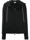 MONCLER EMBROIDERED LOGO ZIP HOODIE