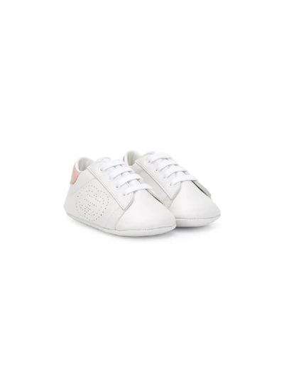 Gucci Baby Girl's Leather Gg Sneakers In Natural