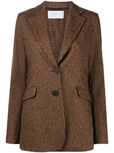 Harris Wharf London Houndstooth Check Single-breasted Blazer In Brown