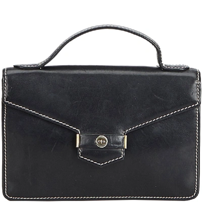 Pre-owned Dior Black Leather Clutch Bag