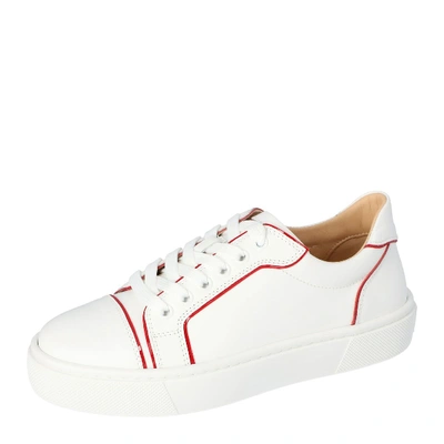 Pre-owned Christian Louboutin White Leather Vieirissima Sneakers Size 40
