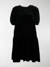 CECILIE BAHNSEN VELVET SHIFT DRESS,15537088