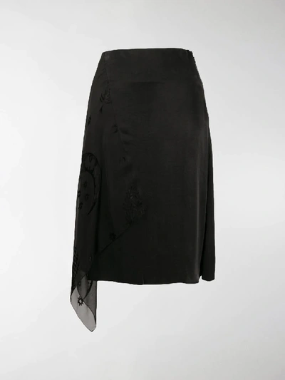 Marine Serre Asymmetric Layered Skirt In Black