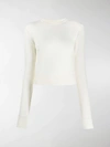 Jil Sander Embroidered Logo Cropped Jumper In White