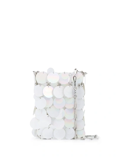 Paco Rabanne Paillette-embellished Shoulder Bag In White