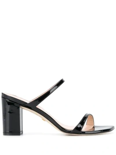 Stuart Weitzman Aleena 75 Patent Leather Sandals In Black