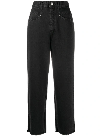 Isabel Marant High-waisted Frayed Jeans In Black