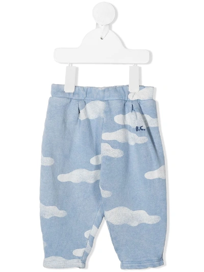 Bobo Choses Babies' Clouds Printed Track Trousers In Blue