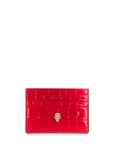 Alexander Mcqueen Skull Cardholder In Red