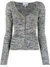 GANNI ZIP-UP KNITTED CARDIGAN