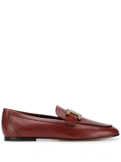 Tod's Chain-strap Loafers In Red