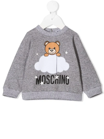 Moschino Babies' Cloud Teddy Sweatshirt In Grey