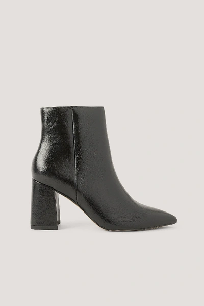 Na-kd Basic Structured Glossy Boots - Black