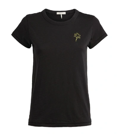 Rag & Bone Palm Tree Embroidered T-shirt In Black