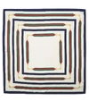 Gucci Ivory / Navy Interlocking G Horsebit Silk Scarf In White