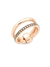 POMELLATO WOMEN'S ICONICA 18K ROSE GOLD & BROWN DIAMOND STACK RING,400012425839
