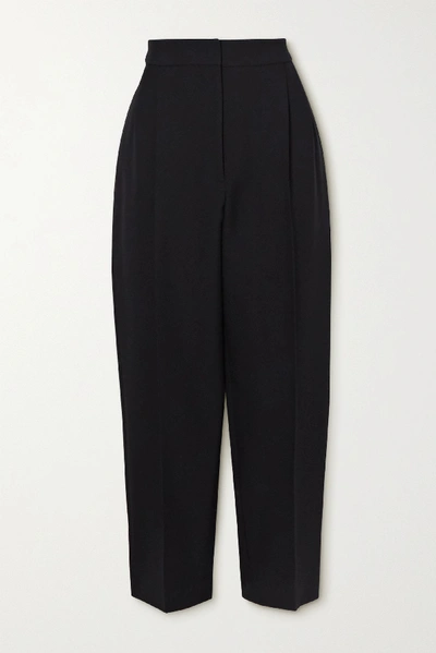 Alexander Mcqueen Cropped Wool-blend Tapered Pants In Black