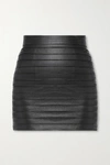 ALESSANDRA RICH PANELED LEATHER MINI SKIRT