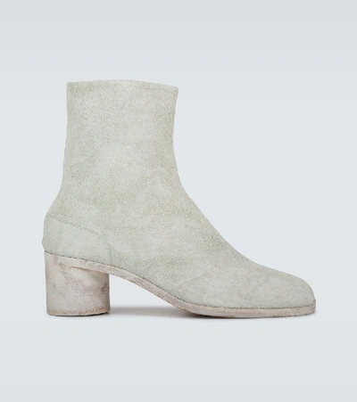 Maison Margiela Tabi High-ankle Leather Boots In Grey