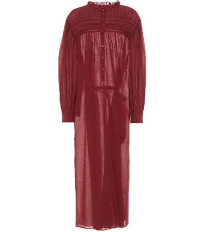 Isabel Marant Étoile Perkins Cotton Voile Maxi Dress In Red