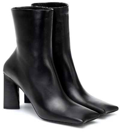 Balenciaga Moon Leather Ankle Boots In Black