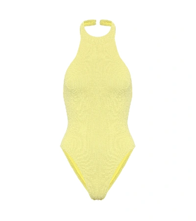 Hunza G Cj Swim Halterneck Swimsuit In Yellow