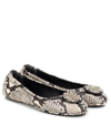 Tory Burch Minnie Leather Ballet Flats In Brown