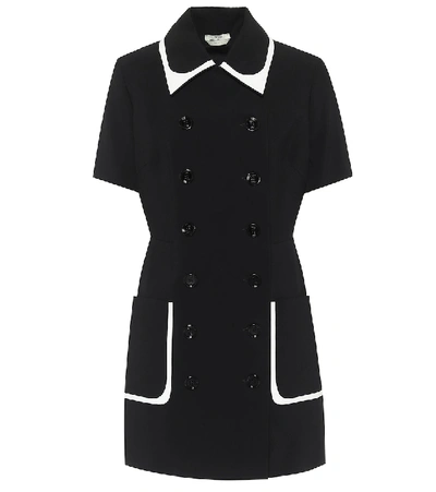 Fendi Button-down Minidress In Black