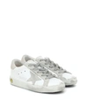 GOLDEN GOOSE SUPER-STAR LEATHER AND SUEDE SNEAKERS,P00503798