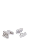HUGO BOSS HUGO BOSS - SQUARE CUFFLINKS IN BRASS WITH ETCHED MONOGRAMS - SILVER