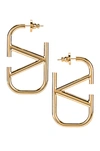 Valentino Open Logo Earrings In Gold