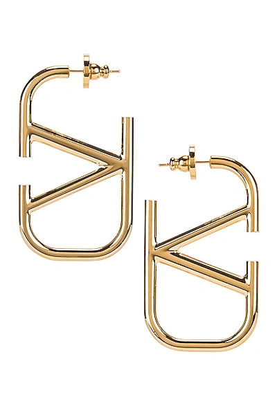 Valentino Garavani 4.5cm V Logo Earrings In Gold