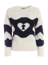 RED VALENTINO CHAINS AND PADLOCKS PATTERN PULLOVER