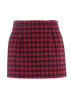 RED VALENTINO VICHY PATTERN PANTS-SKIRT IN RED AND BLACK