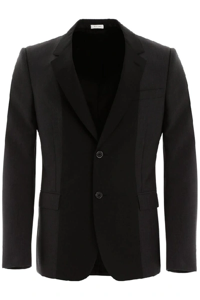 Alexander Mcqueen Hybrid Wool Blazer In Grey,black
