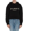 BALMAIN BALMAIN LOGO EMBELLISHED CROPPED HOODIE