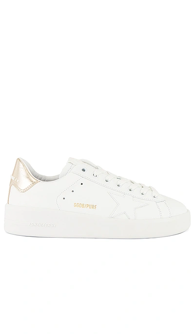 Golden Goose Pure Star Leather Trainers In White,beige