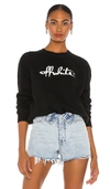 Off-white Felpa Girocollo Script 21 Regular In Black & White