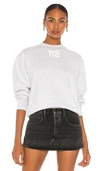 Alexander Wang T T By Alexander Wang Essential Terry Crewneck Sweatshirt In Light Heather Grey