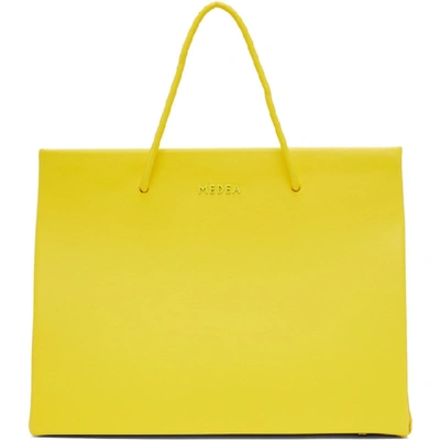 Medea Hanna Leather Top Handle Bag In Yellow Sfty
