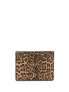 SAINT LAURENT 豹纹皮质钱包