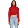 OPENING CEREMONY OPENING CEREMONY RED SELF-TIE CROPPED TURTLENECK
